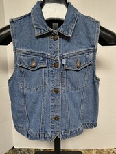 Vintage 1988-1993 White Tab Kids Levi Strauss Co Denim Vest Retro Authentic