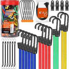 30pc Bungee Cord Set with Tarp Clips Multi Size Heavy Duty Elastic Tie Downs