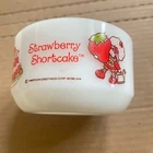 Vintage STRAWBERRY SHORTCAKE Anchor Hocking Fire King Bowl Milk Glass Bowl 1980