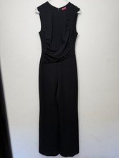 Staud Size 4 Sleeveless Jumpsuit Black Ruched