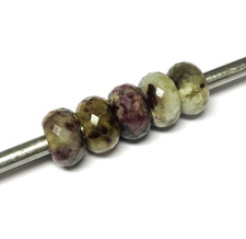 5 Pcs. Attractive Pink Ruby Rocks Gemstone 5mm Large Hole Beads 14x8mm Beads