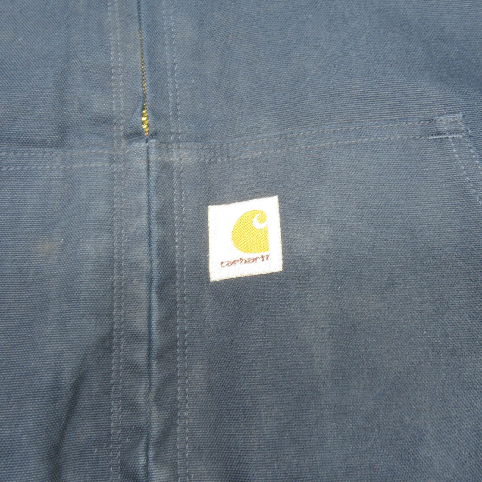 Carhartt Jacket Mens Large Blue Loose Fit Duck Active Quilt Canvas Hooded 0J0140 thumbnail 7