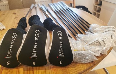 Impresso Golfset mit Tasche. Dazu Übungstasche mit 2 Schläger und Bälle