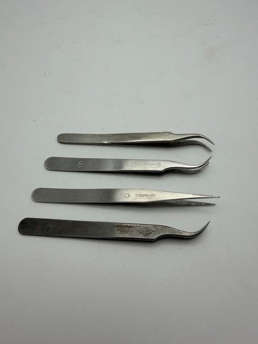 Vintage Precision Tweezers Lot 4 Clauss 7SS Techni Tool Swiss Non Magnetic