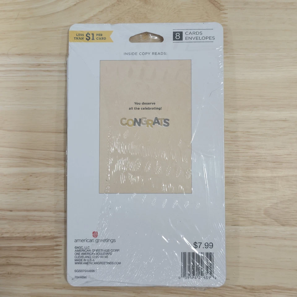 8 Graduation Greeting Cards with Envelope - 1 design GRAD! Congrats - Image 2 of 3