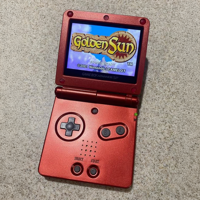 Nintendo Game Boy Advance GBA SP Flame Red System AGS 101 Brighter