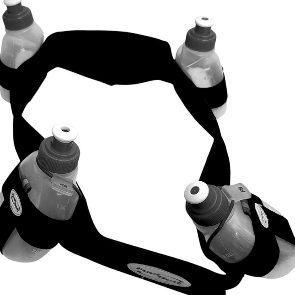 Cinto de combustível 4 garrafas 8 oz corrida e caminhada tamanho grande maratona triatlo - Imagem 2 de 3
