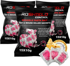 Roshield 45 Mouse Mice Rat Pasta Bait Killer Poison Control Sachet Kit- Fast Act