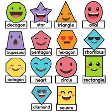 14 Pcs Shapes Bulletin Board Set, Shapes Classroom Boarders, Shapes Education...
