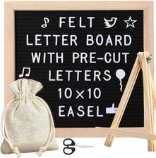 Felt Letter Board 10x10in Changeable Letter Board with 340 Letters Wood Frame