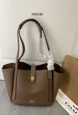 Hadley Turnlock Tote Bag Brown CAL17 Outlet NEW