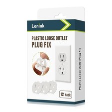 Lenink Loose Outlet Plug Fix, 12 Pack Plastic Snug Socket Original, White