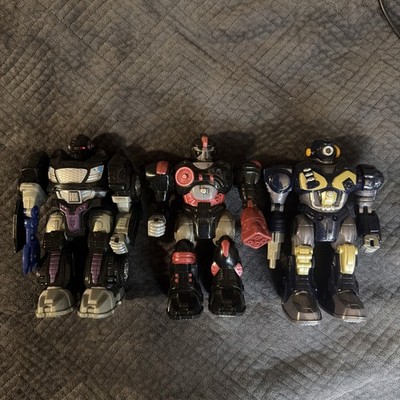 HAP-P-KID Toy Robot Transformer Walks Lights Up Action Figure 7  Tall, Lot Of 3 