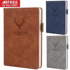 180 Pages A5 PU Leather Cover Traveler Journal Notebook Lined Paper Diary Book