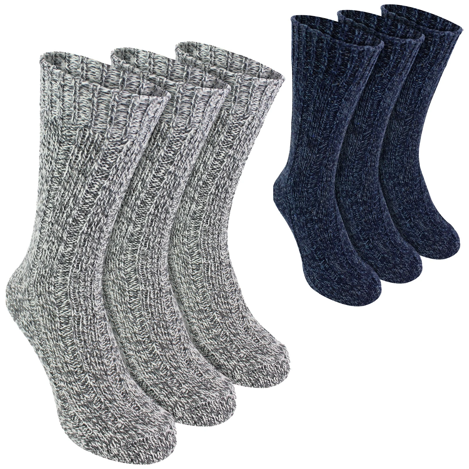 Workforce - 3 Pair Mens Warm Wool Knit Hiking / Work Boot Socks