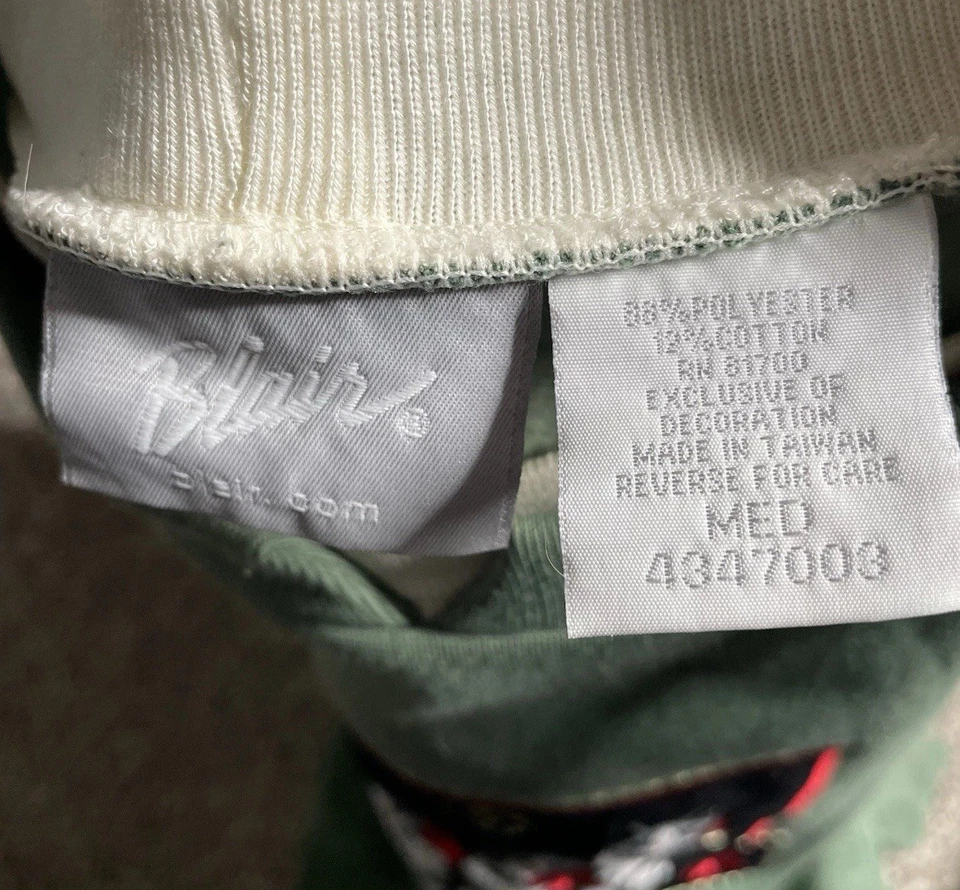 Vtg Kitten Sweatshirt Women’s Medium Green Double Collar Embroidered Cat Art EUC - Image 4 of 4