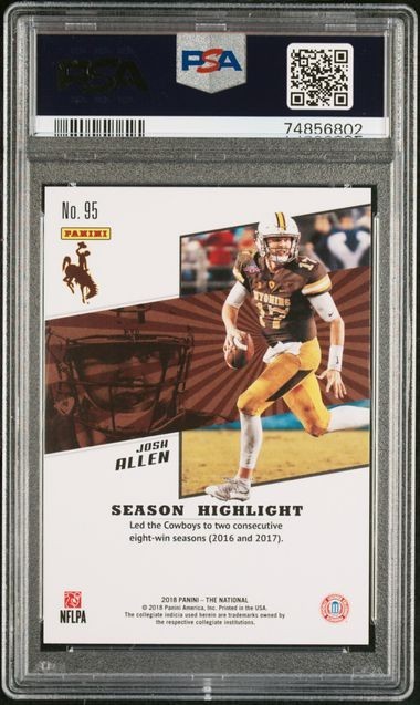 2018 Panini National Conv Rookies /99 Magnet Fur Foil #95 Josh Allen RC SP PSA 9 view 10