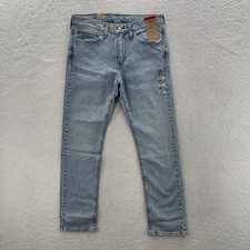 Levis 511 Jeans Mens 34x32 Blue Slim Fit Light Wash Stretch Preppy Grunge NEW