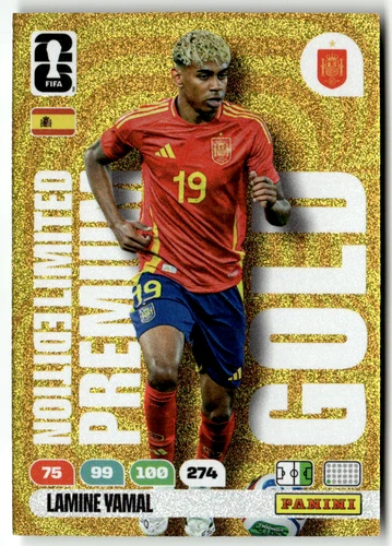 Panini FIFA World Cup Adrenalyn 2026 Lamine Yamal Premium Limited Gold Rookie