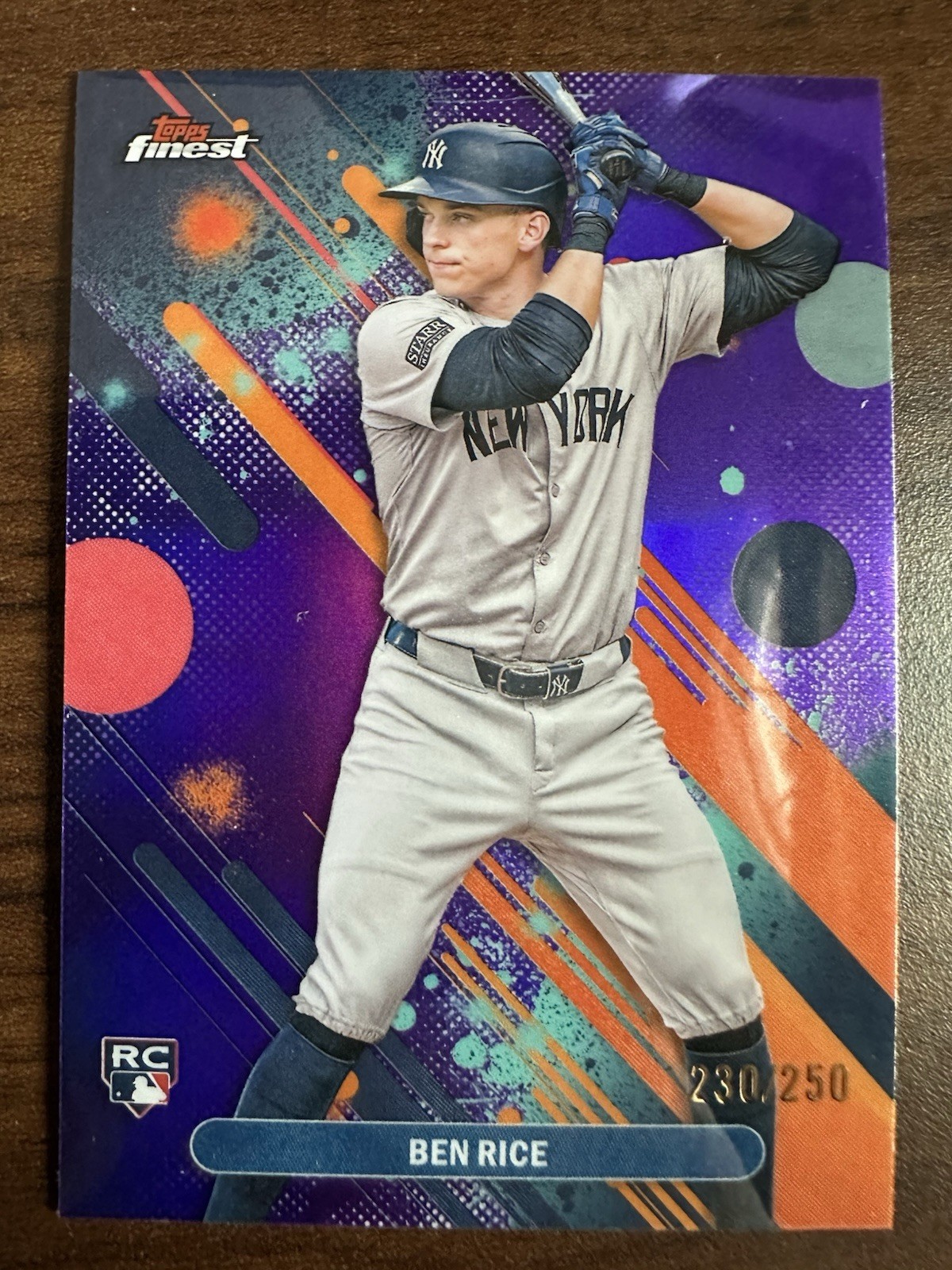 2025 Topps Finest - Common Ben Rice #48 Purple Refractor /250 (RC) Yankees