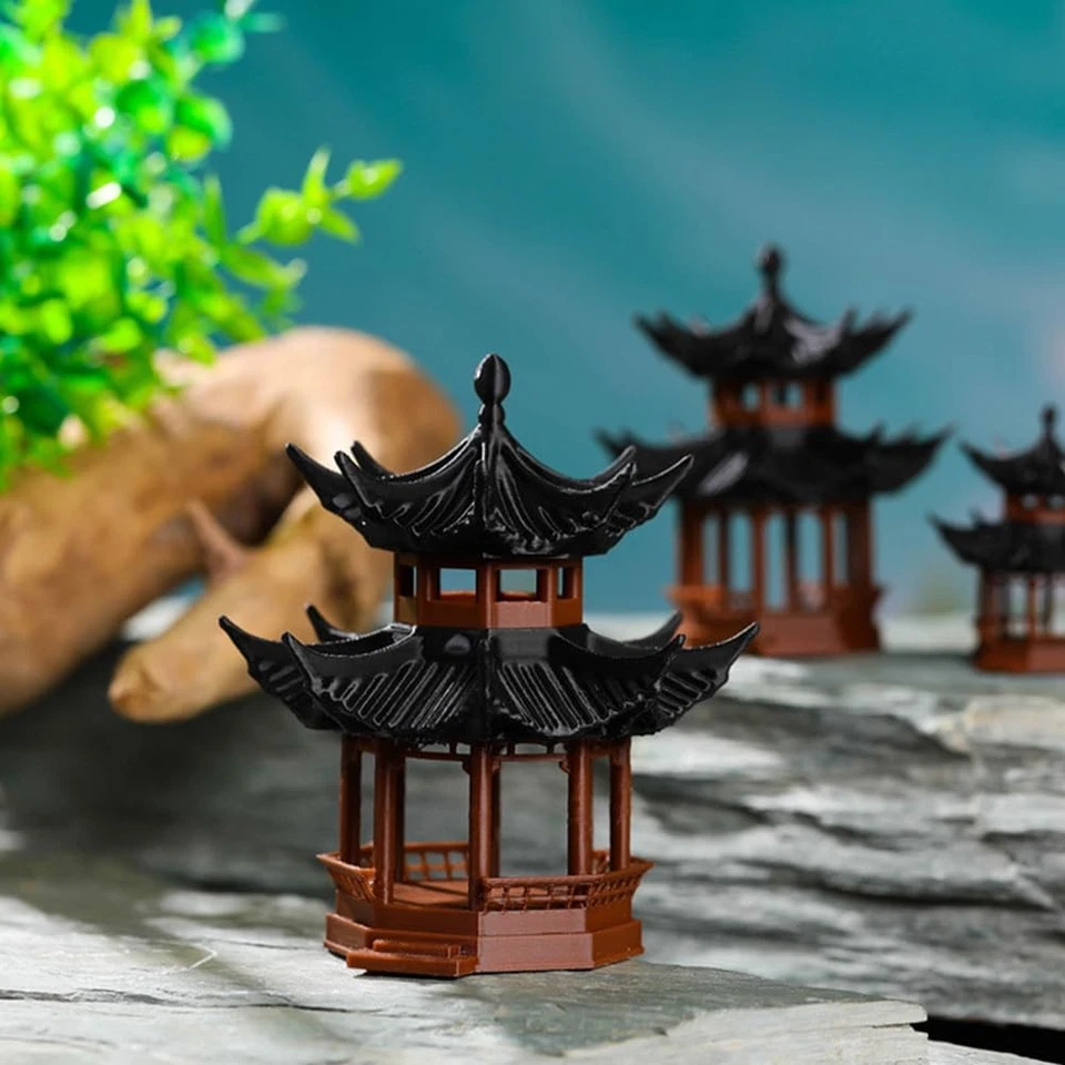 Mini Pagoda Statue Miniature Mini Japanese Fairy Garden Figurines for Zen Garden - Image 4 of 4