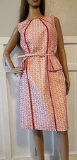 david meister Belted Sheath Sleeveless Dress Size 10 Red/orange Color Used