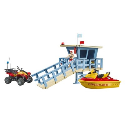 BRUDER bworld Life Guard Station mit Quad und Personal Water Craft / 62780