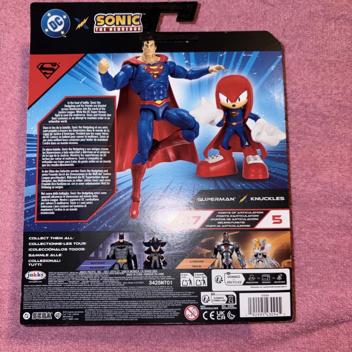 DC x Sonic the Hedgehog Superman & Knuckles Action Figure Jakks 2