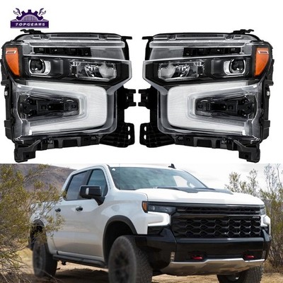 Pair Headlights For Chevy Silverado 1500 ZR2 2022 2023 2024 LED Left+Right Side