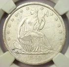 1845-O Seated Liberty Half Dollar 50C. NGC SS New York Shipwreck - AU UNC Detail