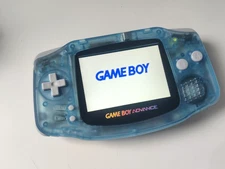 Clear Sky Blue Game Boy Advance Console with V2 iPS Backlight LCD Mod