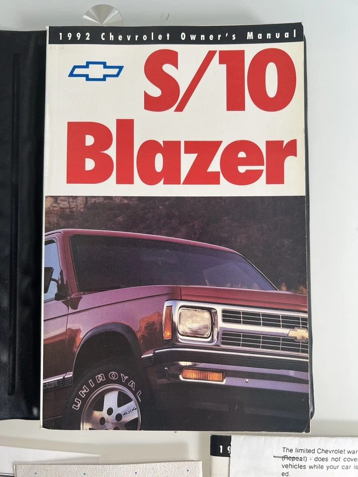 1992 Chevrolet S-10 Blazer Caminhão Manual do Proprietário Guia do Usuário - Imagem 2 de 4