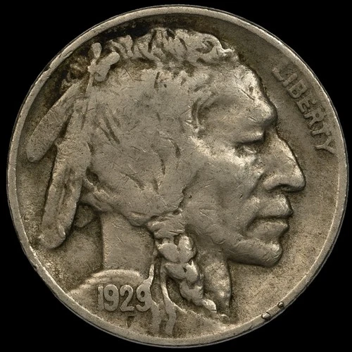 1929‑D Buffalo Nickel • AU • Original Surfaces • 5c • Scarce • KM#130