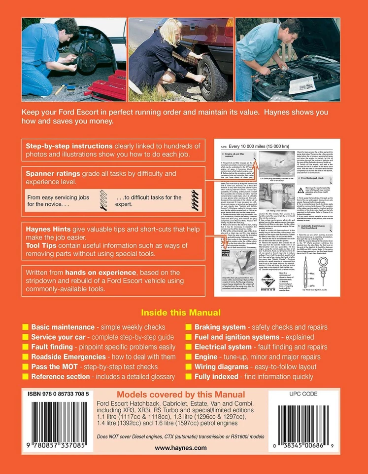 Ford Escort Petrol (Sept 1980-Sept 1990) Haynes Repair Manual - Image 2 of 4