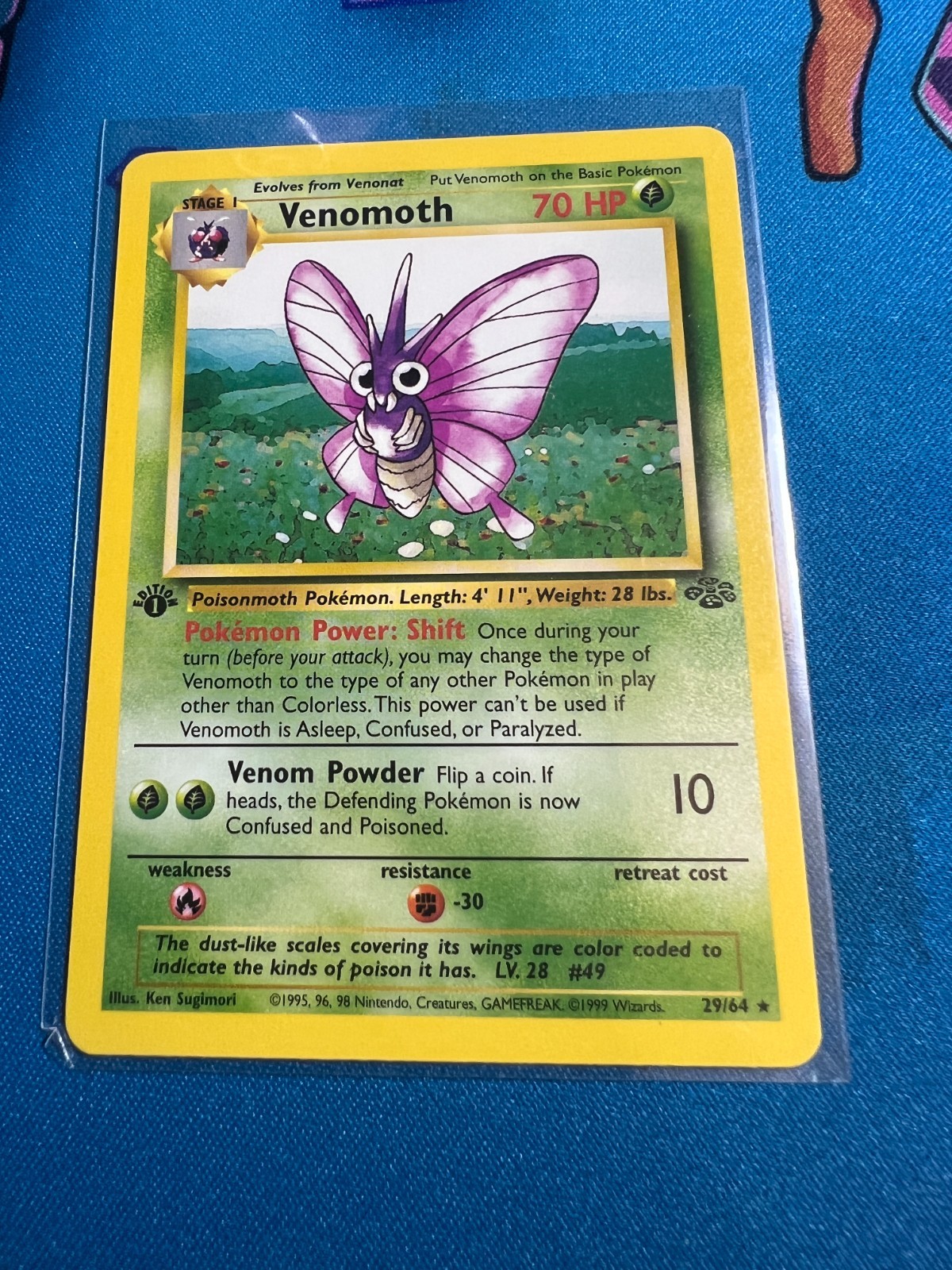 Venomoth Non Holo #13/64 1st Ed Jungle Pokemon TCG Card NM WOTC