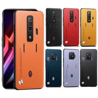 For ZTE Nubia Red Magic 7 7Pro Plain Leather Fabric Rubber Hard case back covers
