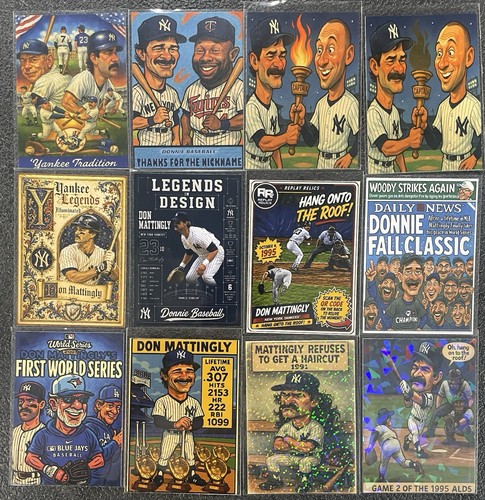 Lot de cartes personnalisées Don Mattingly & Babe Ruth - Lot de 106 cartes - Base, feuilles, réfracteurs - Photo 6/15