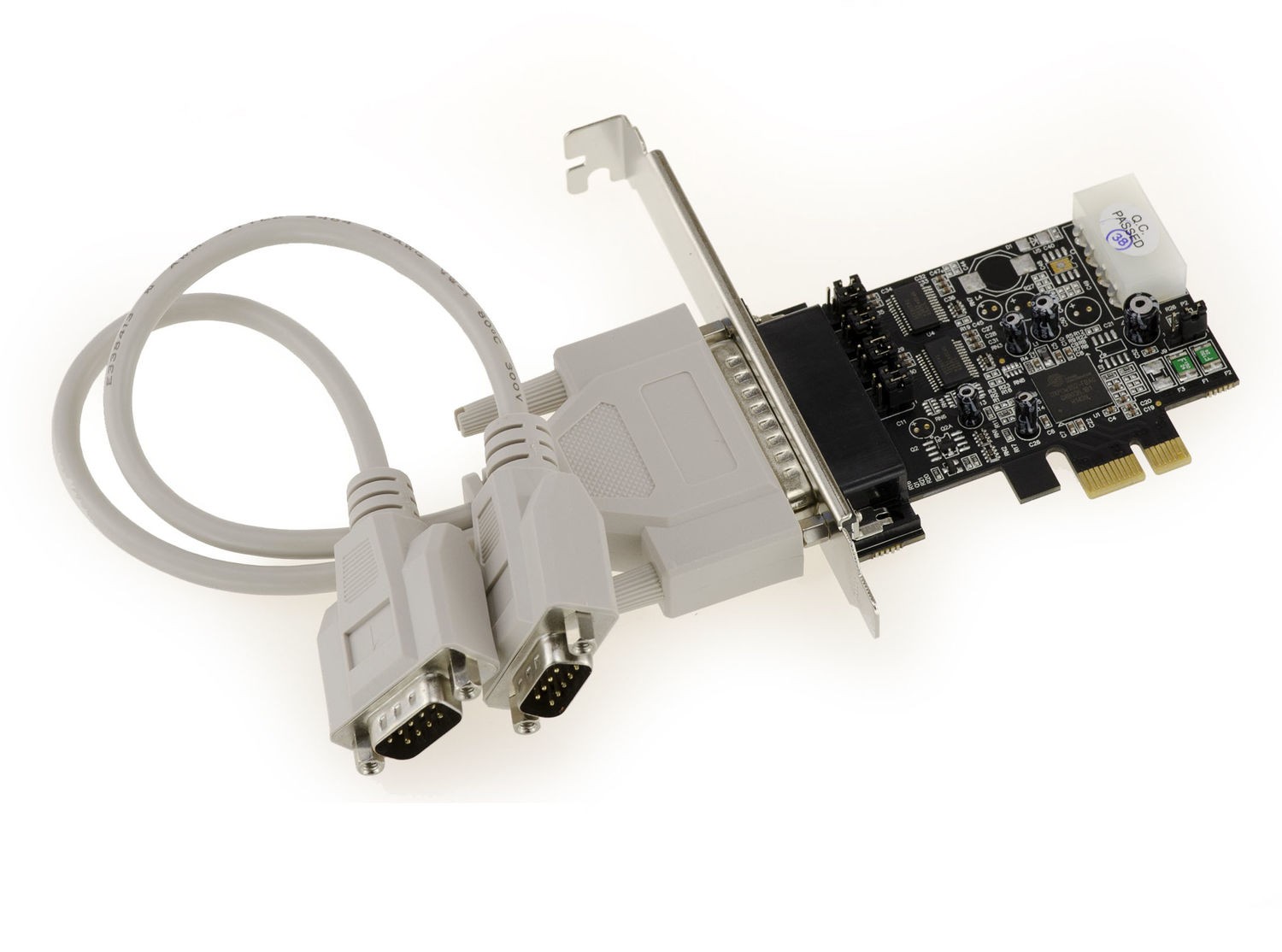 Carte PCIe série RS232 alimentée POS avec 2 ports COM DB9 pour caisse