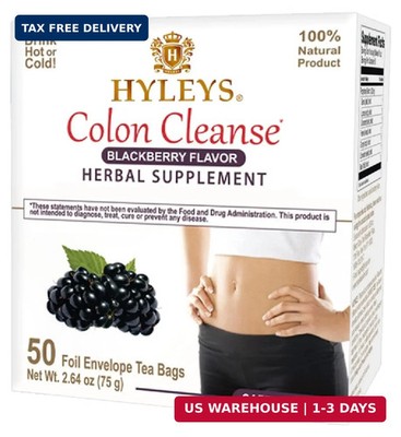 Hyleys Colon Cleanse Tea Blackberry Flavor - 50 Tea Bags (1 Pack)