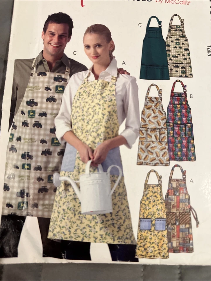 McCall's Easy Stitch 'n Save 4903 Aprons in 3 Styles Unisex S-XL Pattern Uncut - Image 4 of 4