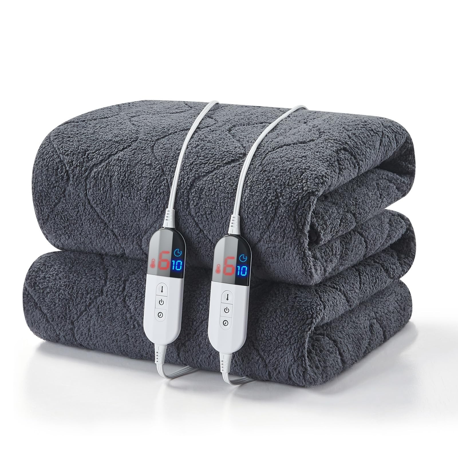 Queen Size Heated Mattress Pad Sherpa Electric Mattress Pads Electric Bed War...