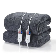 Queen Size Heated Mattress Pad Sherpa Electric Mattress Pads Electric Bed War...