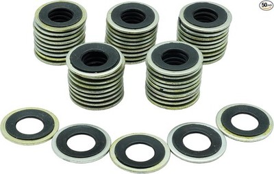 50 PCS Metal/Rubber Drain Plug Gasket, Fits 1/2, M12, M12 So Replace 097-021,652