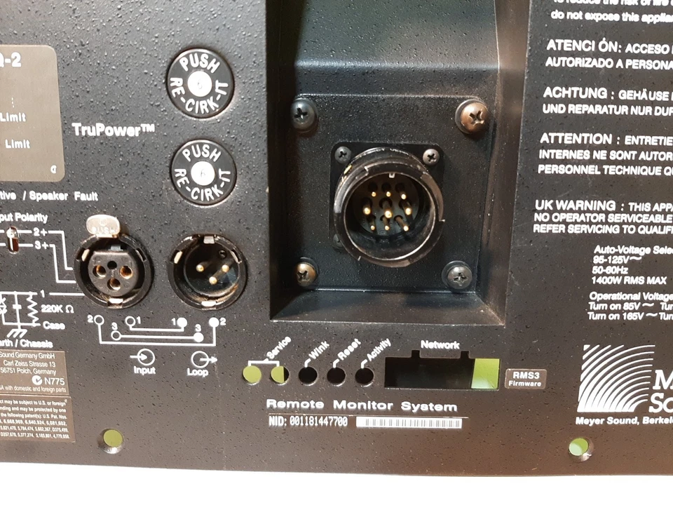 Painel amplificador Meyer Sound MP-2 1240W apenas para conectores de alto-falante CQ-2 - Imagem 4 de 4