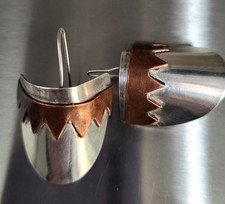 Silver & Copper Arts & Crafts Drop Earrings. Handmade.  refxahd