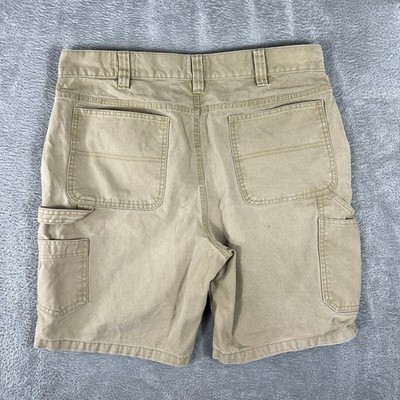 RedHead Carpenter Shorts Mens 36 Tan Canvas Cotton Workwear Utility Rugged