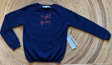 Brand New 440 Lingua Franca, Crewneck Cashmere Sweater Navy Luxury Kids Size 6
