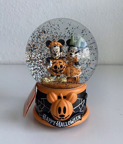NEU Disney Mickey und Minnie Happy Halloween Musical Schneekugel Jack-O-Lantern