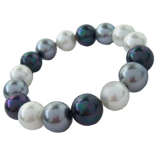 Perlenkette Perlen Armband Ohrringe Muschelkernperlen Schmuck Set Hochzeit VS7# - Bild 35 von 99