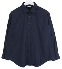 Suitsupply Slim Fit Formal Shirt Mens 3XL Button Up Spread Neck Dark Blue